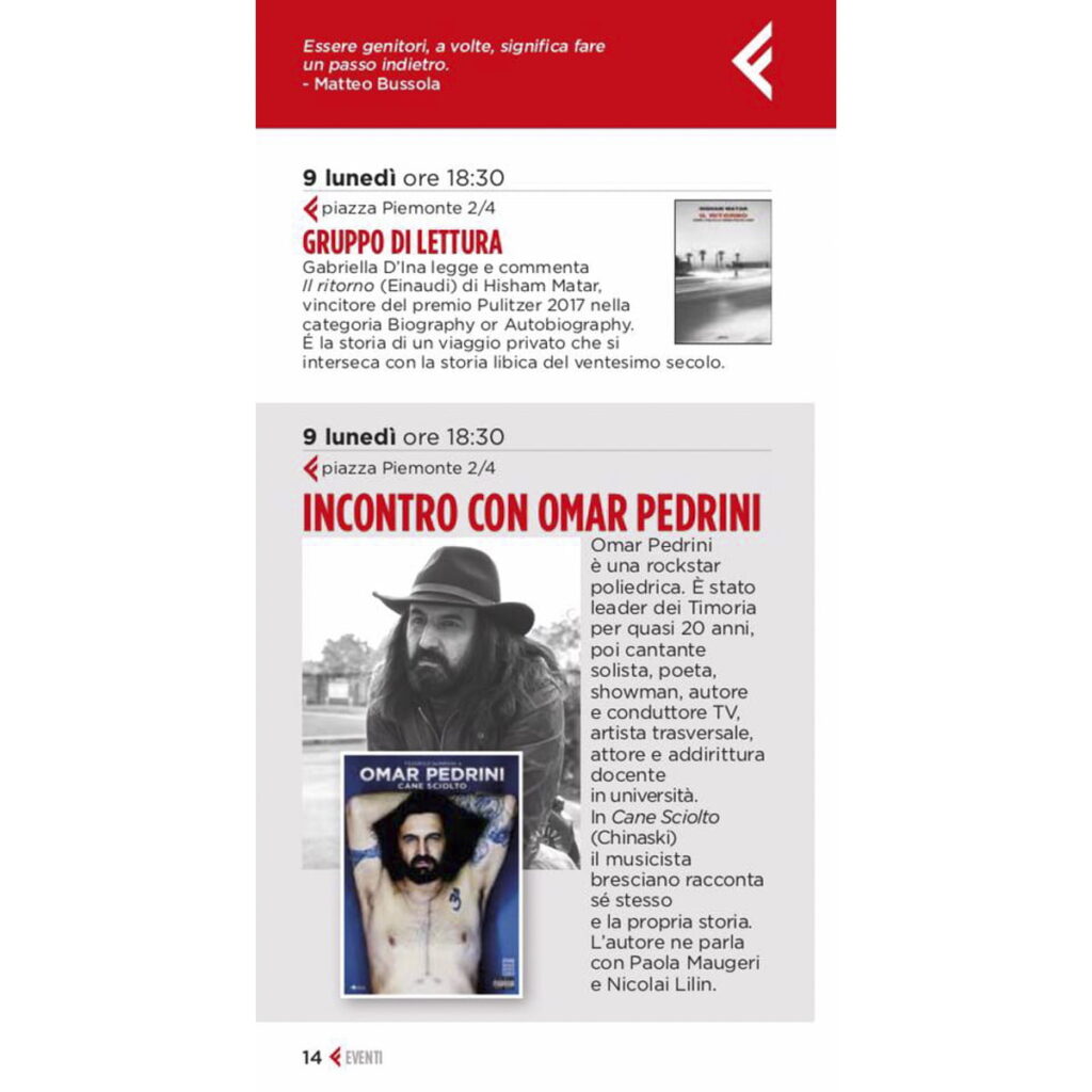 La Feltrinelli Presentazione di Cane Sciolto alla Feltrinelli (primo piano di Omar Pedrini ricavato da un mio scatto).